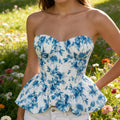 Top Corset Primavera en Azul